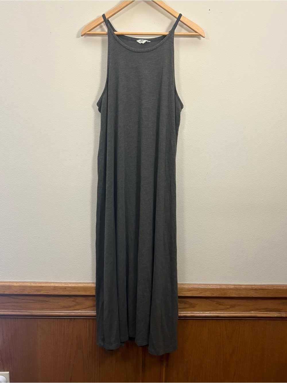 Madewell Knit Cami Midi/Maxi Dress Heather Dried Olive Womens XL athleisure knit